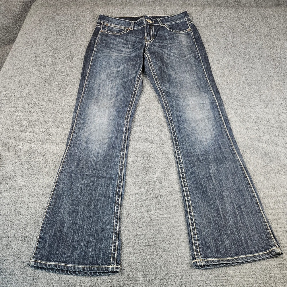 Wrangler Premium Patch Low Rise Bootcut Jeans Dark Wash 7/8‎ x 32 09MWZLR